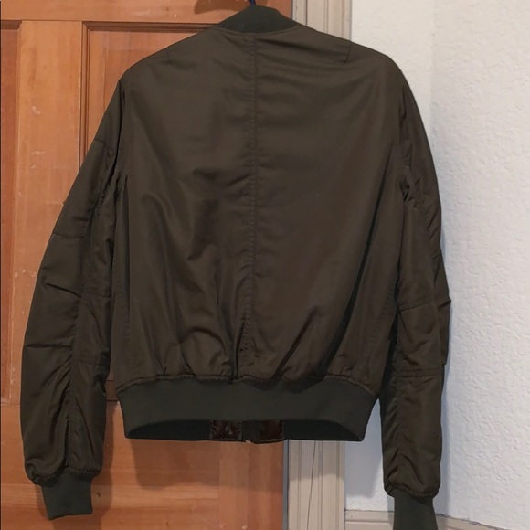 Topshop MA1 Bomber Jacket Olive Green Size US8 - Picture 5 of 6